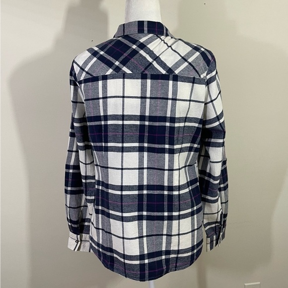 Falls Creek sz lg shirt button down in blue and white plaid - Picture 10 of 14